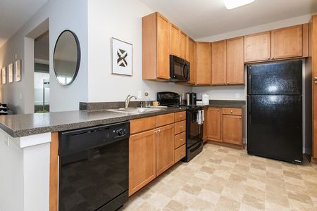Black appliances in Spacious Kitchen | The View at Mill Run | Owings Mills, MD  Apartments