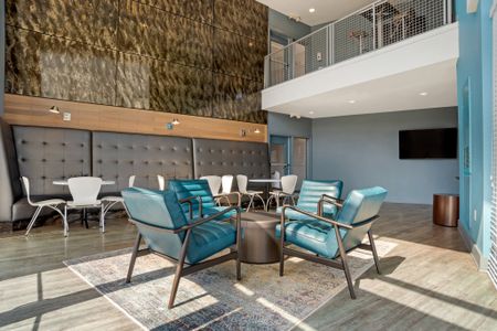 sitting area in the study lounge at the luxe on west call