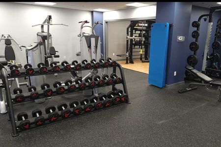 fitness center with free weights and squat rack seneca apartments columbus ohio