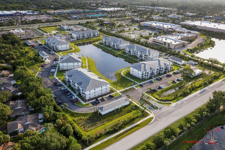 The Reserve at Vero Beach, exterior, aerial view of property, buildings, pond