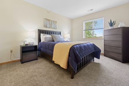 Apartments in Pewaukee, Wisconsin. Saddlebrook offers spacious 1 bedroom, 2 bedroom, and 3 bedroom apartments, with some condo style 2 bedroom apartments including private entry and garage.