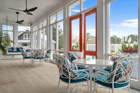 furnished patio area with seating