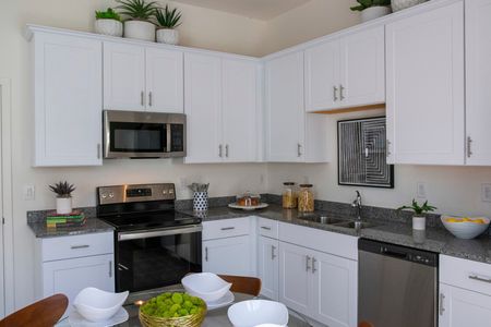 furnished kitchen area with appliances in home