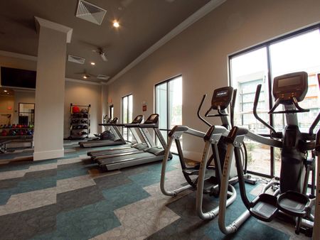 Fitness center with cardio machines