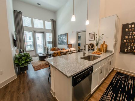 Kitchen overlooking living area