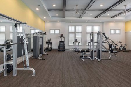 fitness center with weight machines