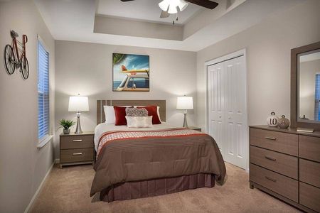 Furnished carpeted bedroom