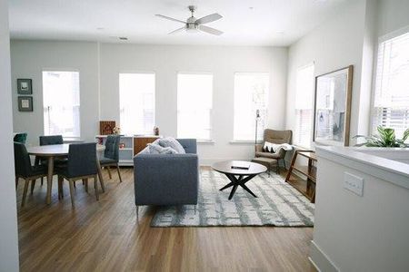 furnished living area of townhome