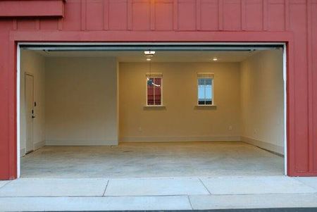 empty garage of townhome