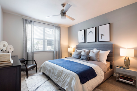 furnished bedroom of apartment