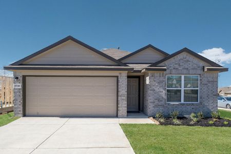 Three BR Houses in San Antonio, TX - The Willows at Kendall Brook - Exterior of Single-Family Home with Tan Brick Detail and a Private Garage