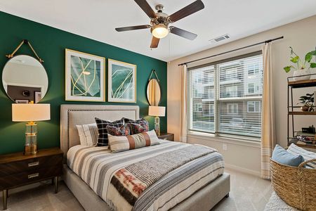 furnished bedroom in apartment home