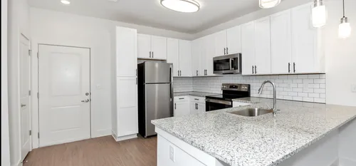 Kitchen with stainless steel appliances