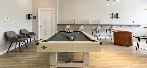Pool table in upgraded clubroom