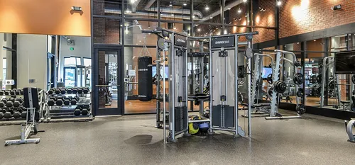 Fitness Center with free weights, machines and cardio equipment