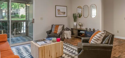 furnished apartment home with living area