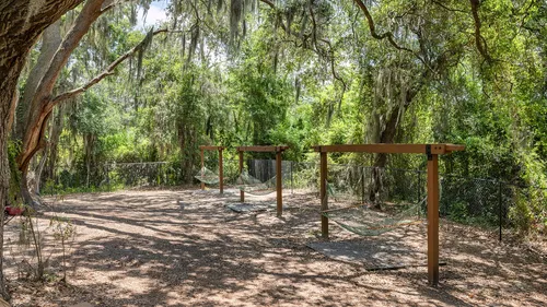 Hammock area under the trees