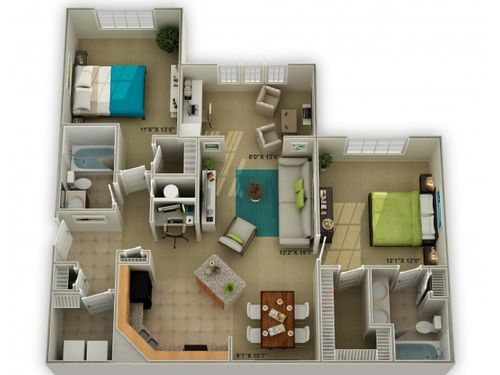 Brookstone 2 Bed Apartment Walden at Oakwood