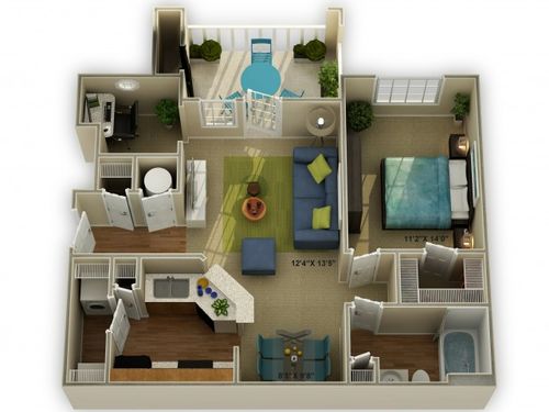 Brookstone with Sunroom 2 Bed Apartment Walden at Providence