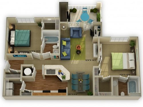 Brookstone with Sunroom 2 Bed Apartment Walden at Providence