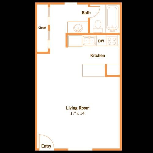 Floor-plan diagram at Solaris at the Biltmore.