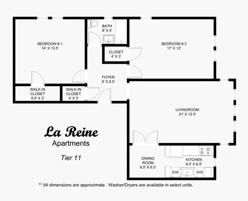 Tier 11 Floorplan - 2 Bedrooms