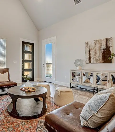 Bright modern living room with cozy seating and stylish decor