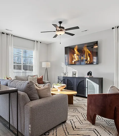 Furnished living room at Sanctuary at Indian Creek in Madison, AL