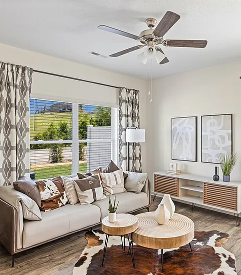 Living room with couch and coffee table