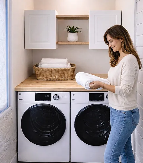 Woman doing laundry