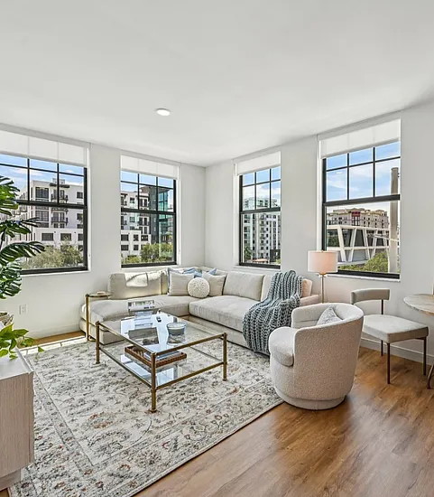 staged living room with natural light