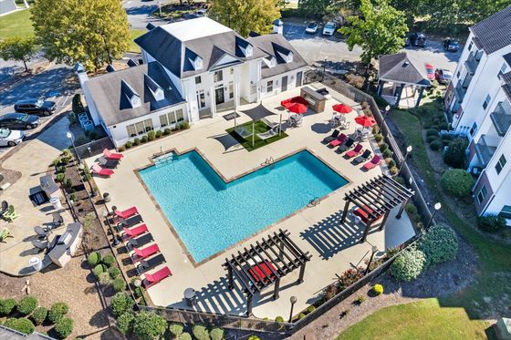 The Landing Fayetteville Aerial View of Pool
