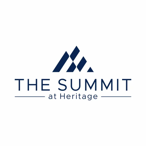 Elegant logo design for The Summit at Heritage, featuring a modern mountain-inspired icon.