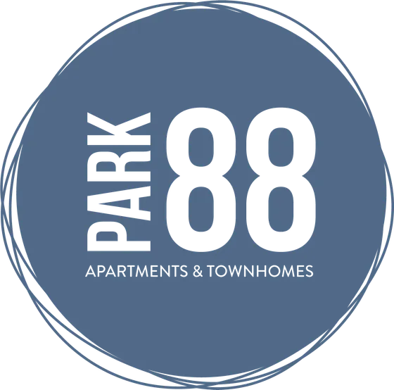 Elegant Park 88 Apartments & Townhomes logo in a sophisticated blue circle design.