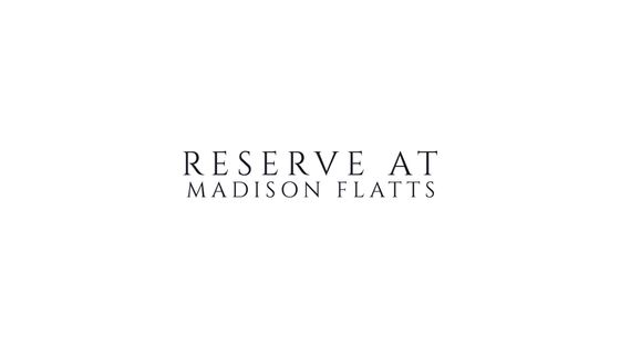 Elegant logo design for Reserve at Madison Flatts, highlighting sophisticated typography.