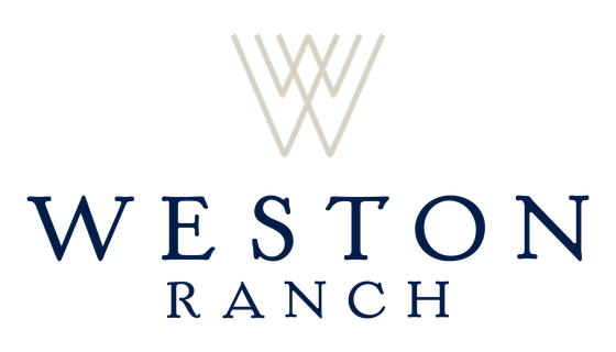 Elegant Weston Ranch logo featuring a stylized W emblem above the name, showcasing a sophisticated brand identity.