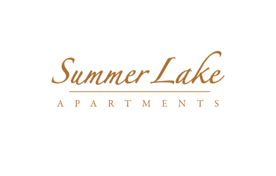 Elegant Summer Lake Apartments logo featuring sophisticated typography in a warm bronze hue.