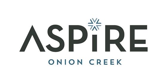 Aspire Onion Creek logo featuring modern typography and a stylish star icon.