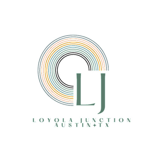 Innovative logo design for Loyola Junction in Austin, TX featuring modern circular patterns and elegant typography.