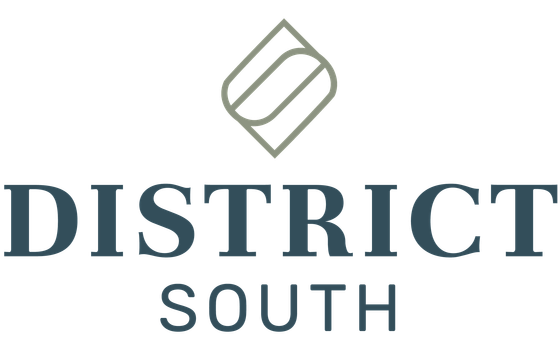 Elegant District South logo featuring a modern geometric design, symbolizing upscale living.