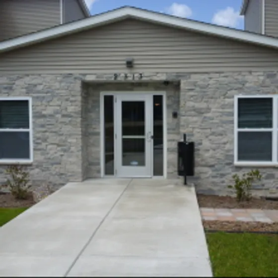 Exterior, Front view of entry at The Villas at Marshfield