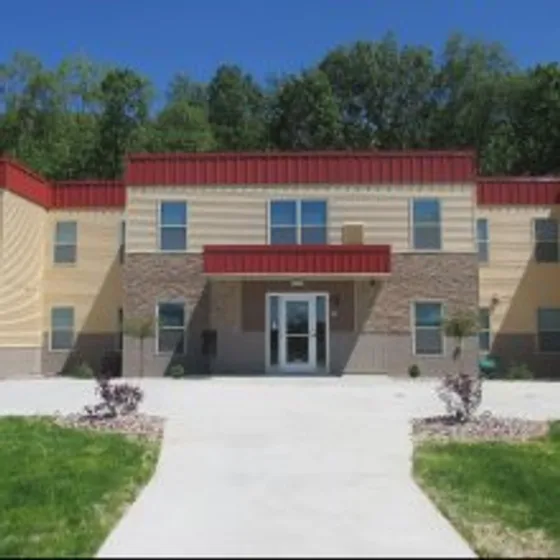 Exterior, Front view of entry at The Villas of Baraboo
