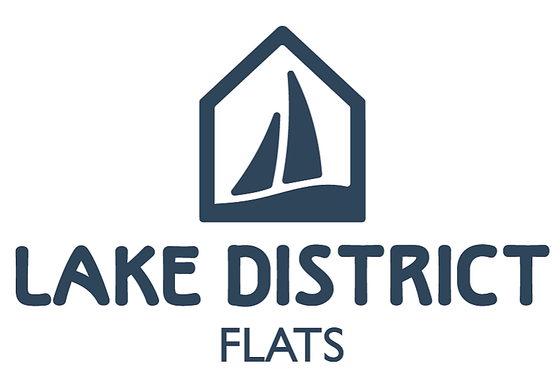 Chic logo for Lake District Flats featuring a minimalist sailboat icon.