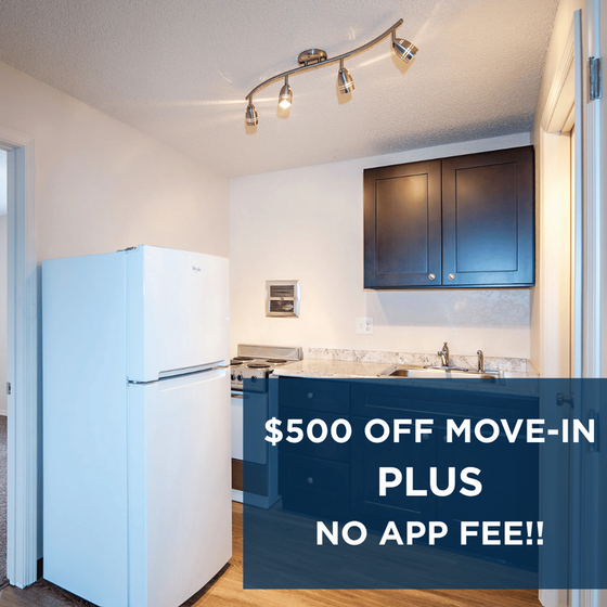 $500 off move in plus no app fee