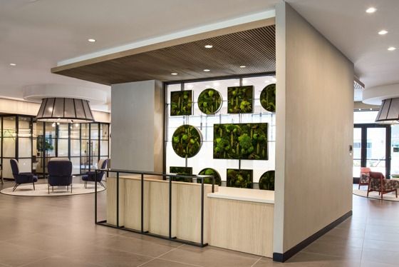 concierge lobby front desk at modera clarendon apartment homes for rent in arlington va