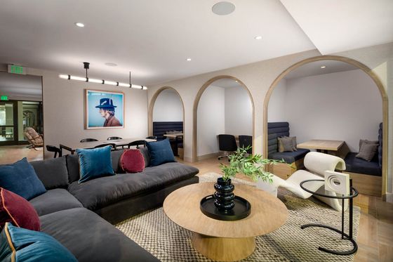 Co-working area with large couch