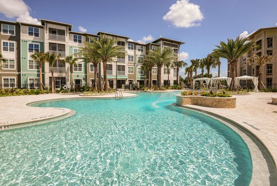Zero-Entry Resort-Style Pool with Cabanas & Lounge Seating