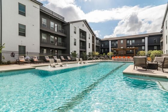 Community pool and firepit