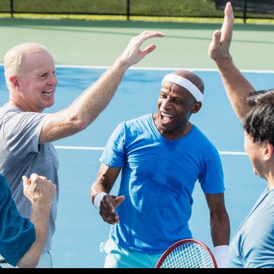playing tennis