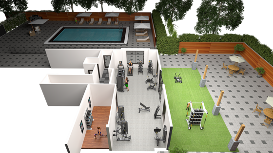 Aerial View of Fitness Center